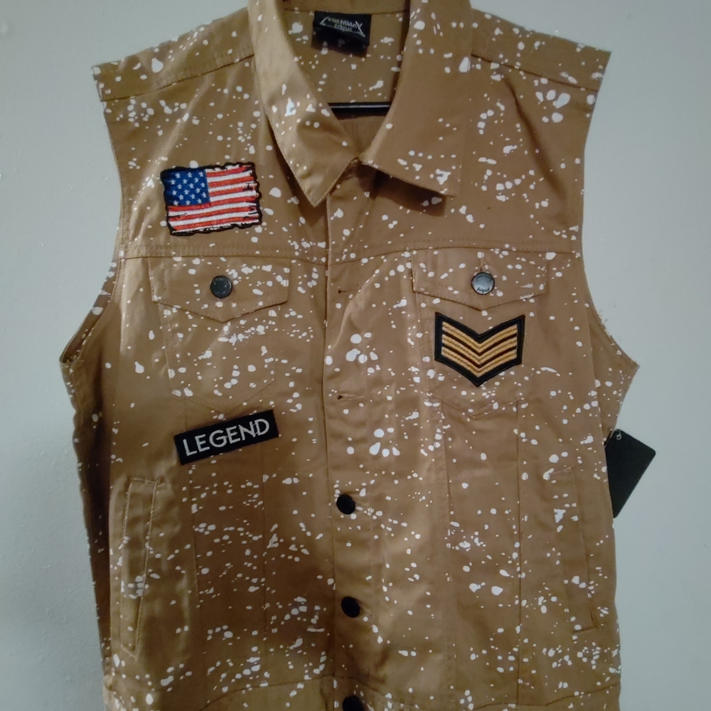 Legendary Status XL BROWN WITH WHITE PAINT SPLATTER Design